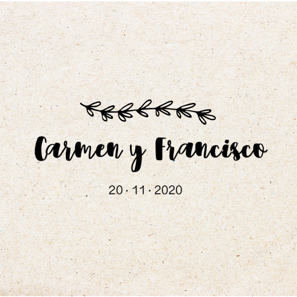Sello para Boda Personalizado "Hojas"