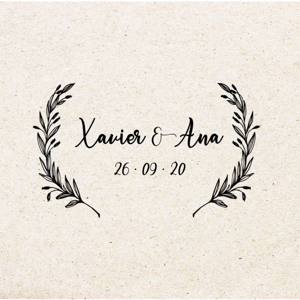 Sello para Boda Personalizado "Laurel"