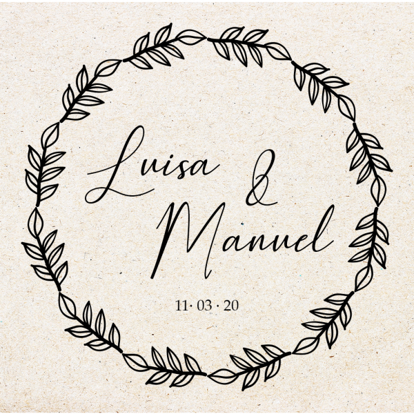 Sello para Boda Personalizado "Guirnalda"