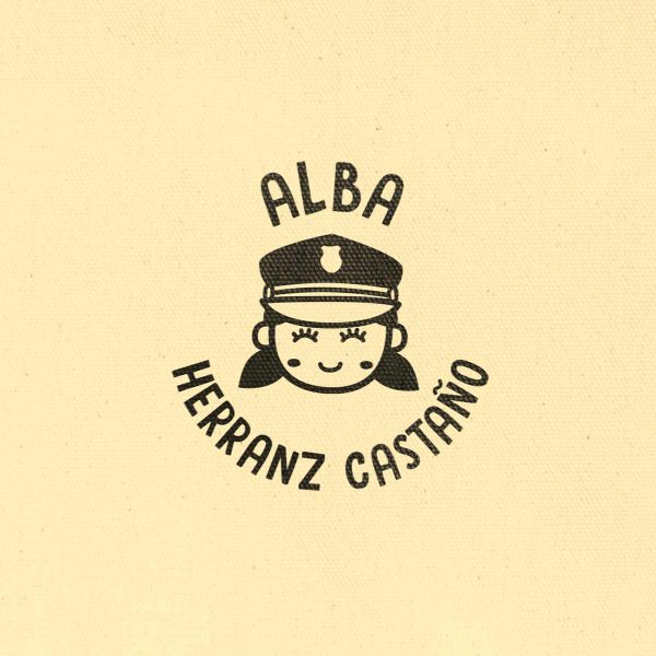 Sello Redondo Profesión Policía Niña