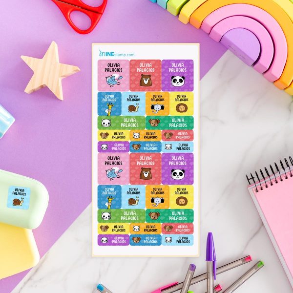 Etiquetas adhesivas rectangulares y cuadradas ANIMALES