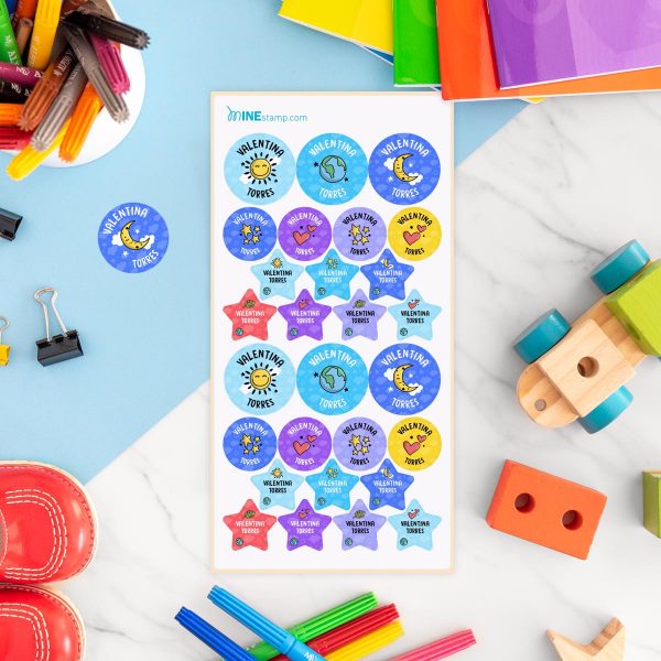 Etiquetas adhesivas redondas y estrellas CLÁSICAS