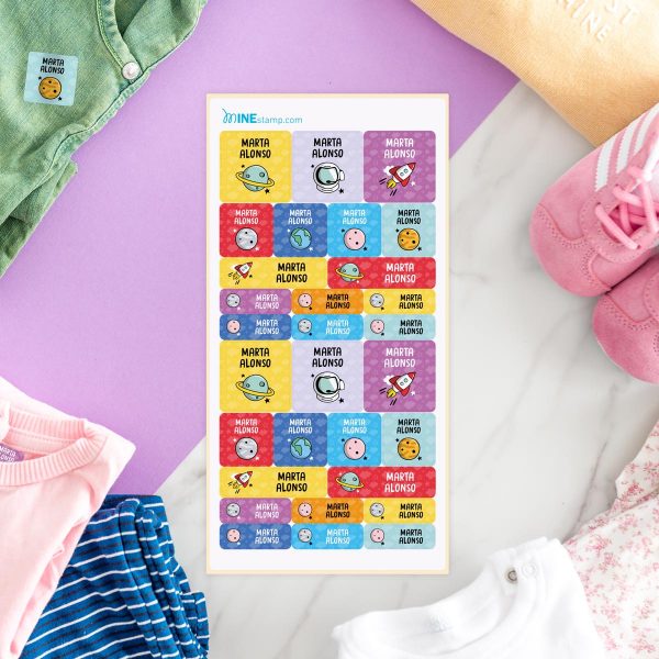 Etiquetas textiles termoadhesivas rectangulares y cuadradas FANTASÍA