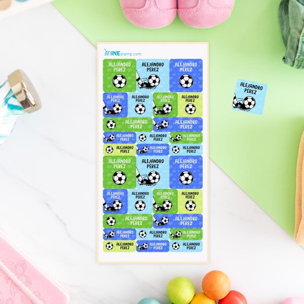 Etiquetas adhesivas rectangulares y cuadradas profesiones FÚTBOL