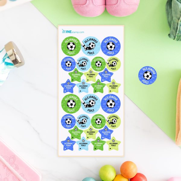 Etiquetas adhesivas redondas y estrellas profesiones FÚTBOL