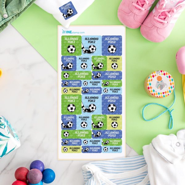 Etiquetas textiles termoadhesivas rectangulares y cuadradas profesiones FÚTBOL