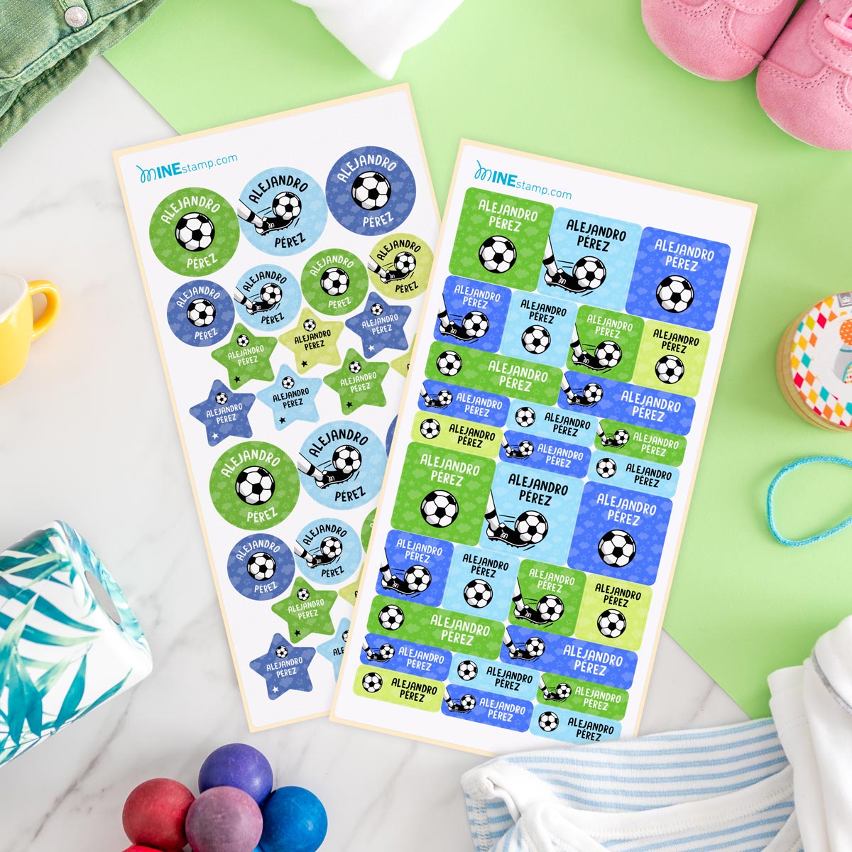 Pack de etiquetas textiles termoadhesivas y adhesivas profesiones FÚTBOL