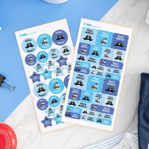 Pack de etiquetas textiles termoadhesivas profesiones PIRATA