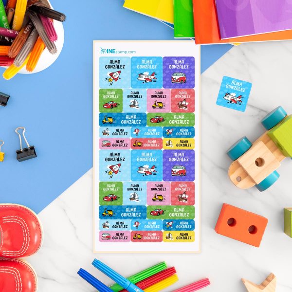 Etiquetas adhesivas rectangulares y cuadradas VEHÍCULOS