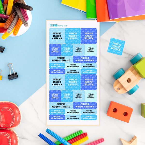 Etiquetas adhesivas rectangulares y cuadradas PATTERN NUBES