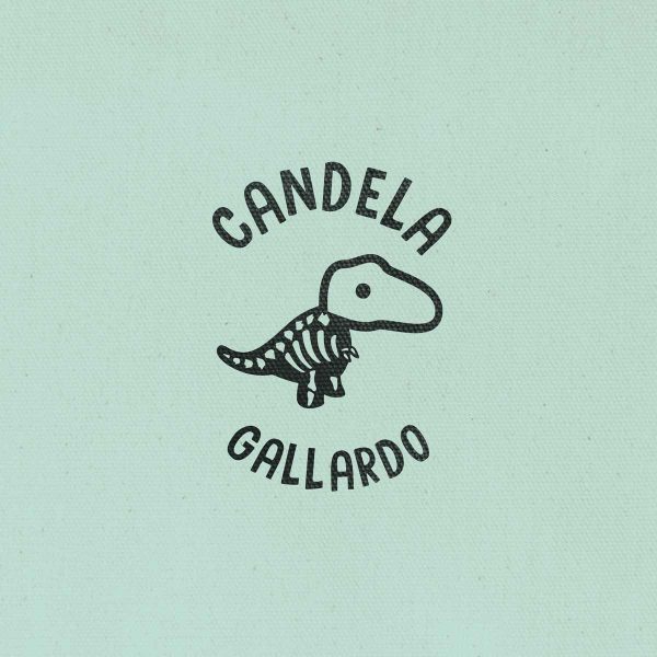 Sello Redondo Dinosaurio T-Rex Esqueleto