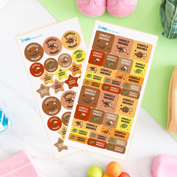 Pack de etiquetas adhesivas DINOSAURIOS ESQUELETOS