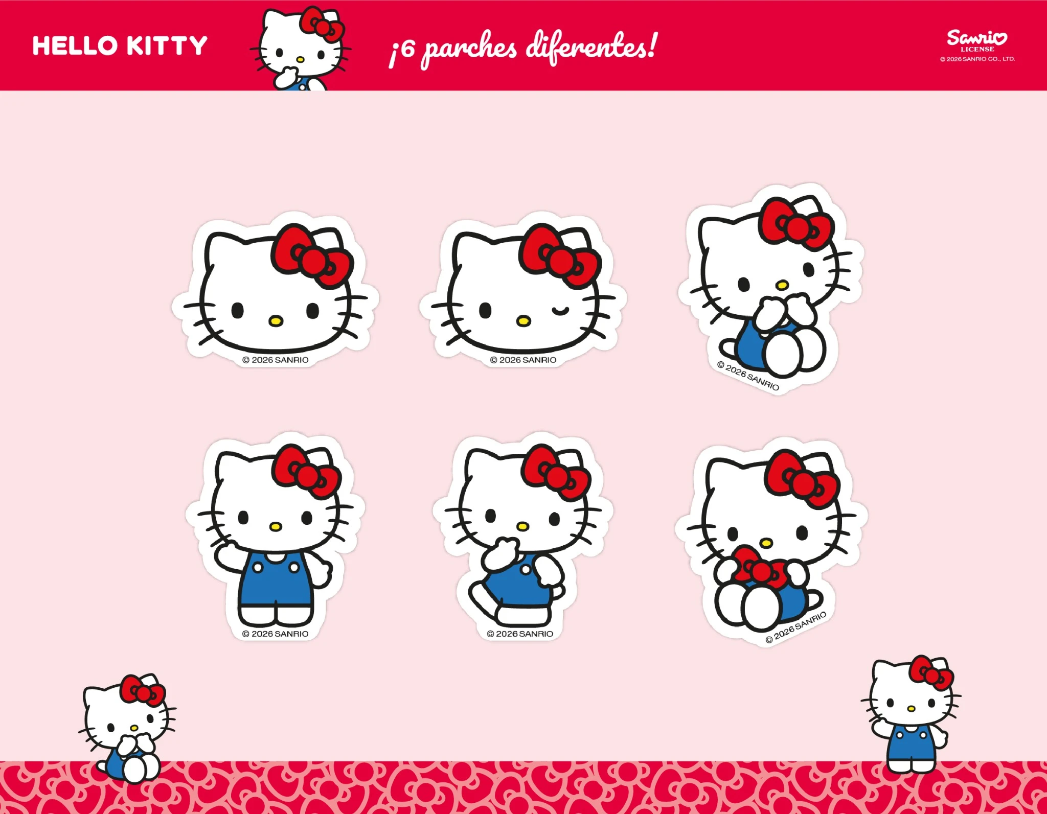 6 Parches Hello Kitty