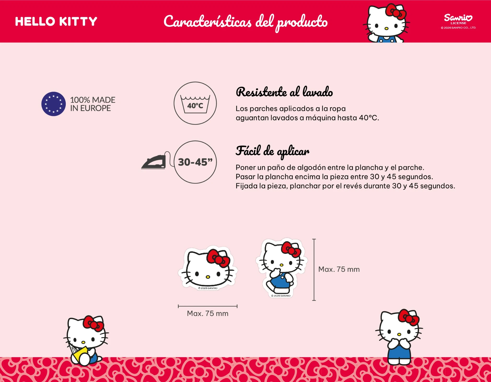 6 Parches Hello Kitty
