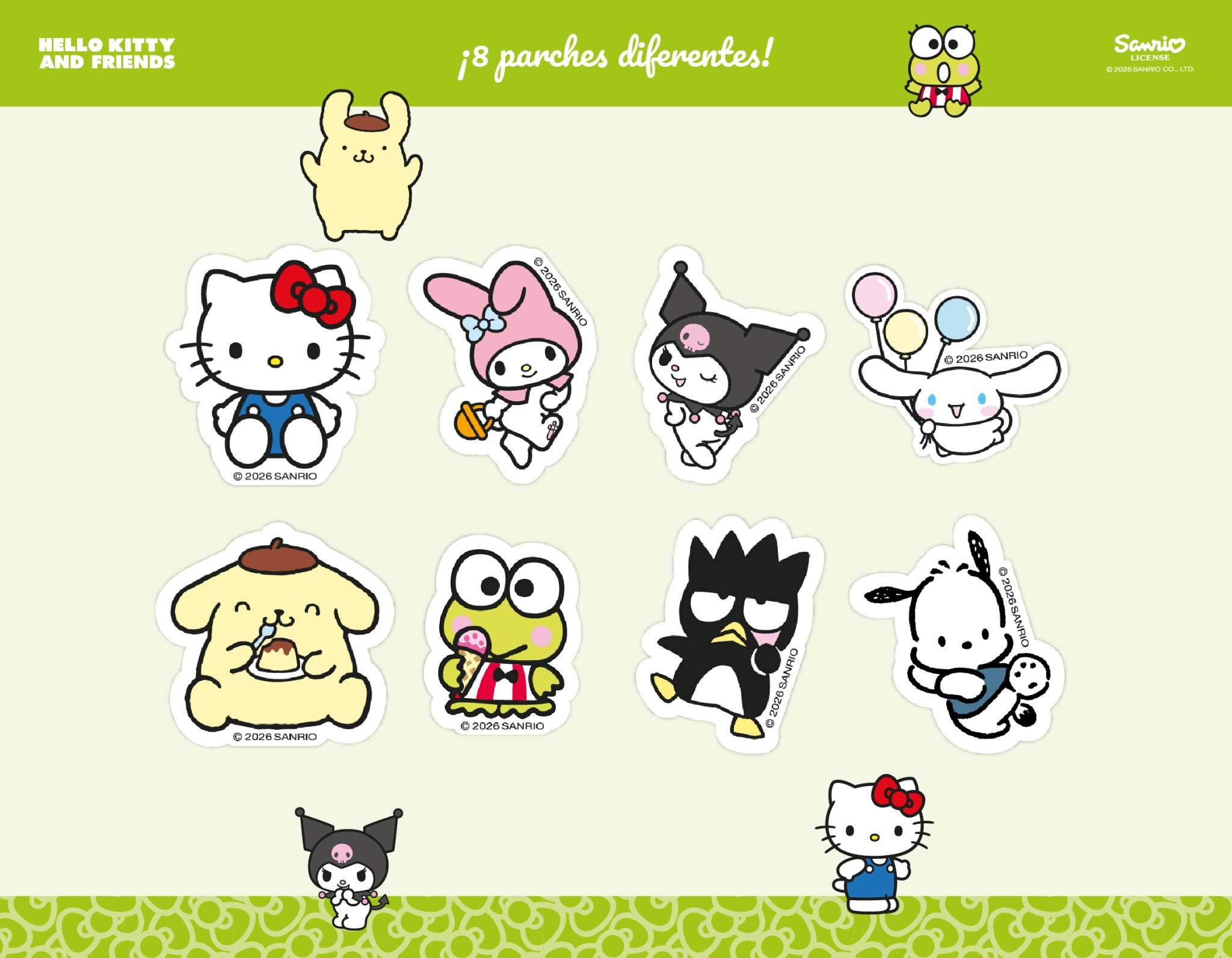 8 Parches Hello Kitty and Friends