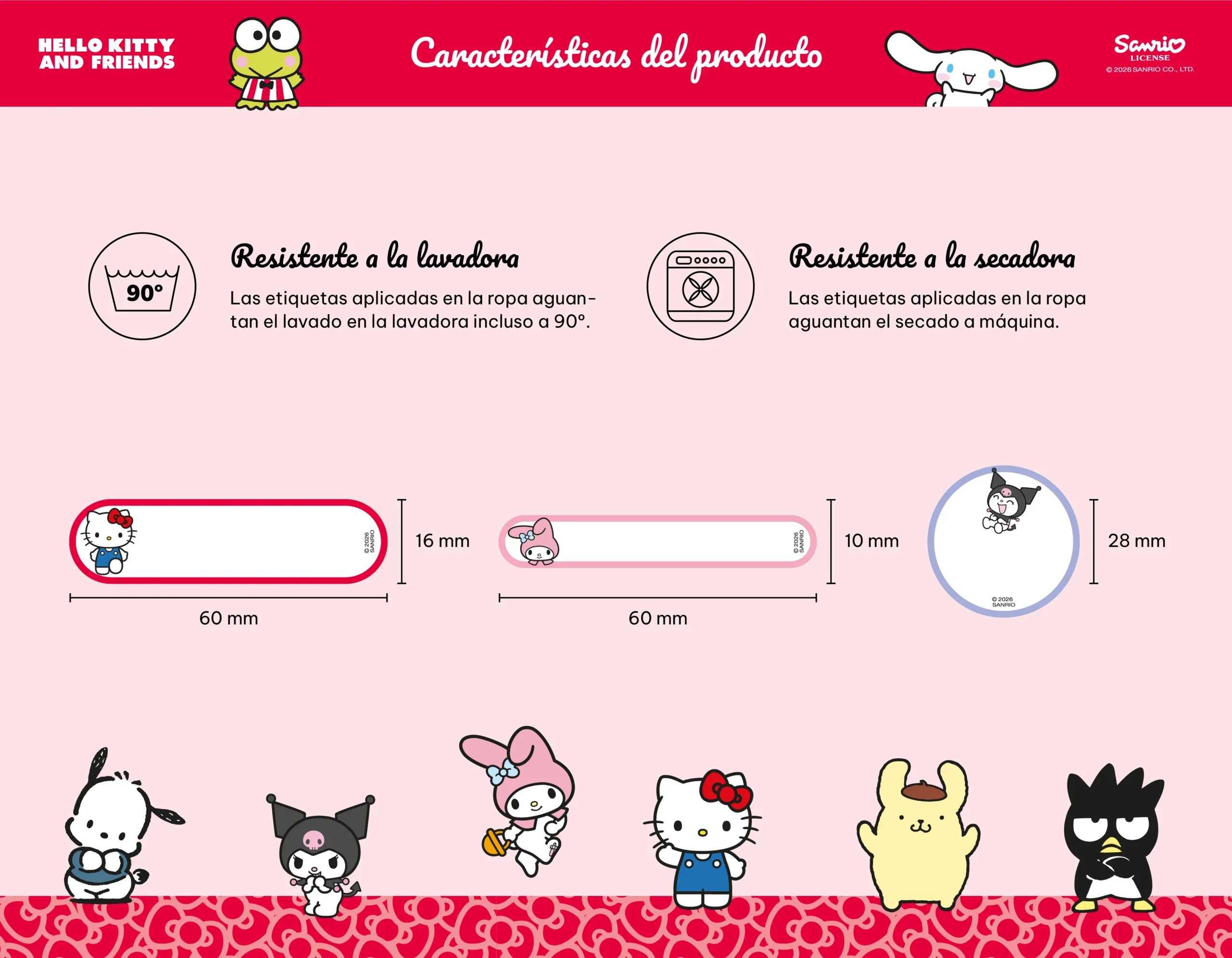 Etiquetas Textiles Termoadhesivas Hello Kitty