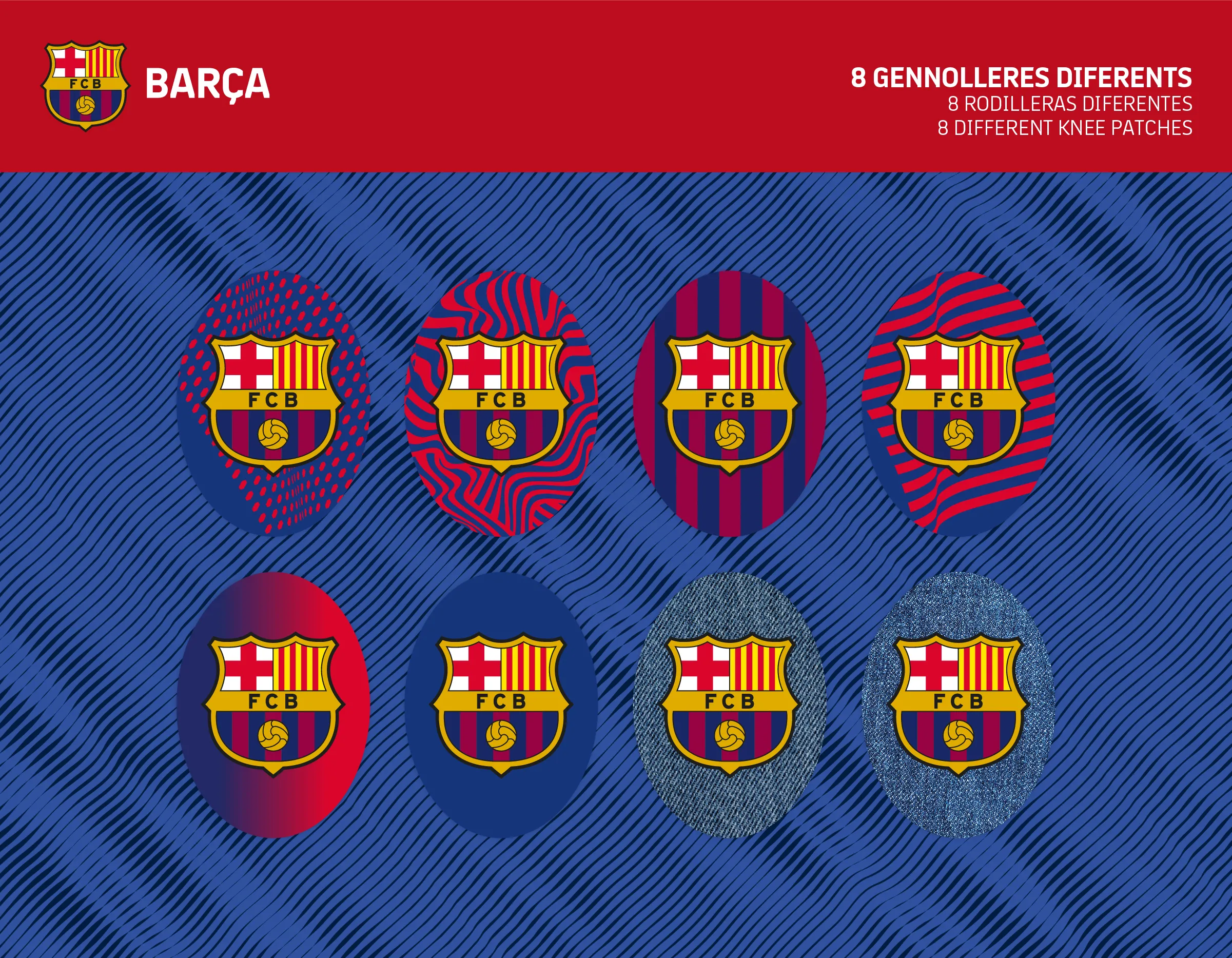 8 Rodilleras Barça Termoadhesivas