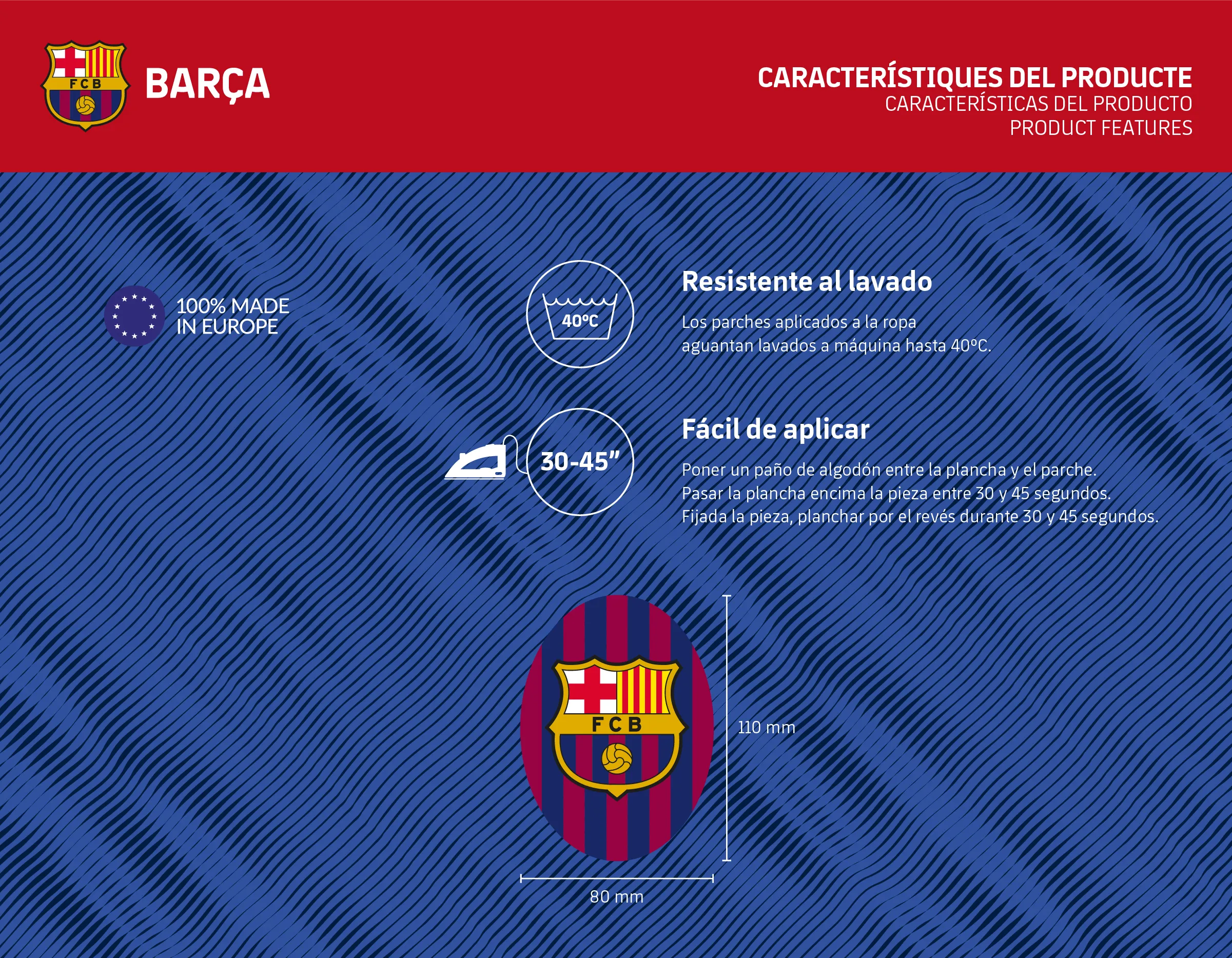 8 Rodilleras Barça Termoadhesivas